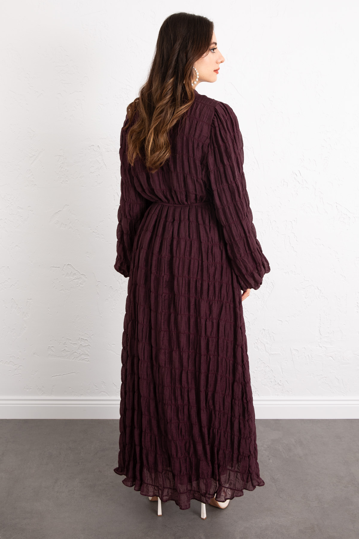 Gipeli Modal Elbise 0080 - BORDO |  