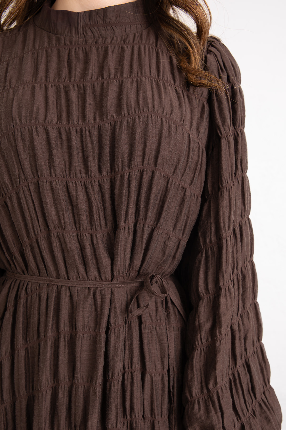 Gipeli Modal Elbise 0080 - KAHVERENGİ |  