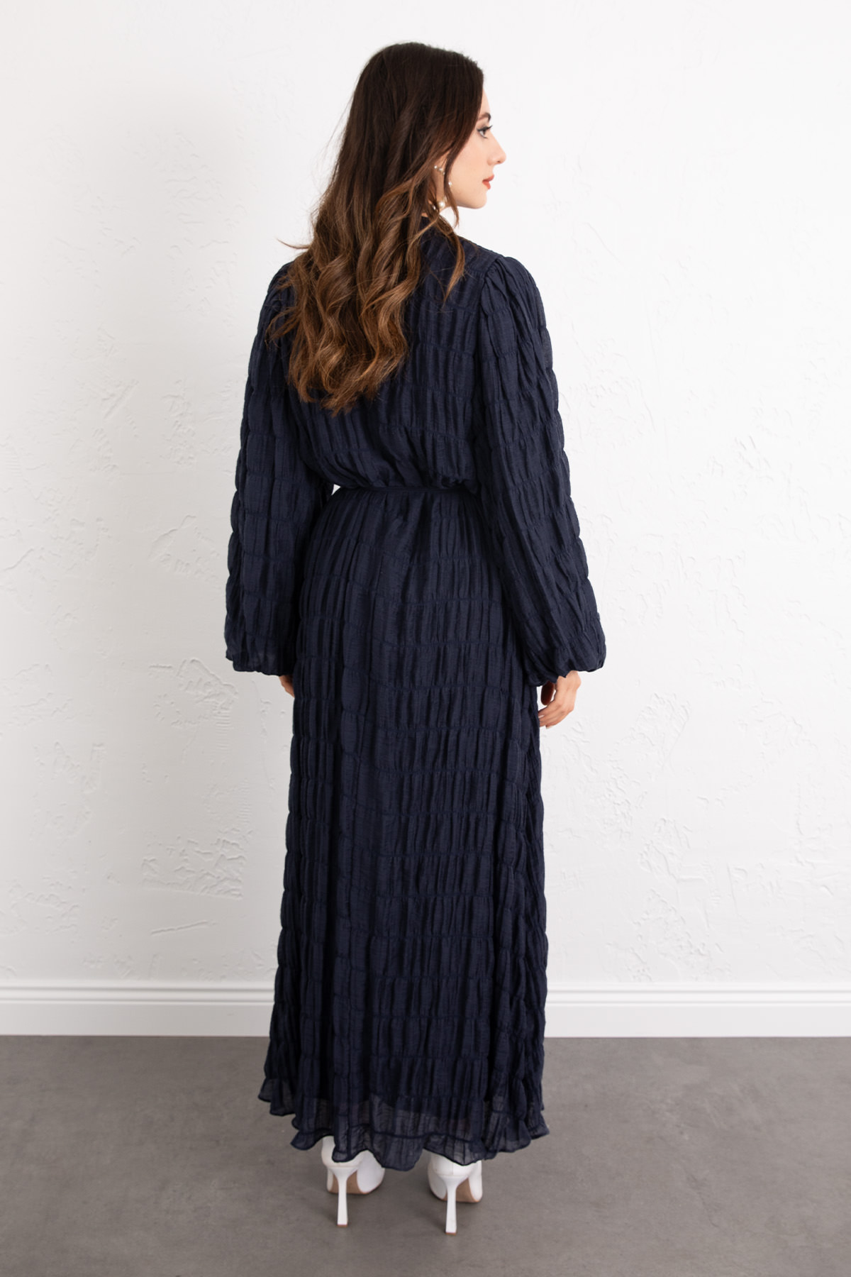 Gipeli Modal Elbise 0080 - LACİVERT |  