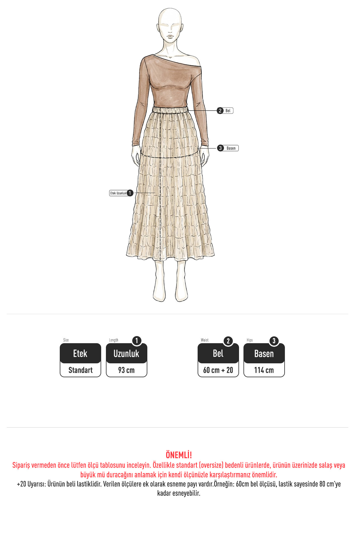 Lastik Bel Gipeli Maxi Etek 0084 - LACİVERT |  