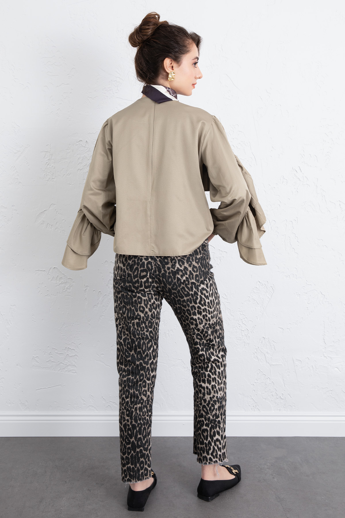 Volan Detay Bluz 0087 - HAKİ |  