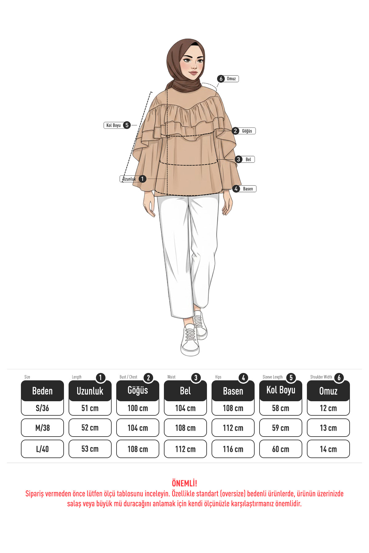 Volan Detay Bluz 0087 - KAHVERENGİ |  
