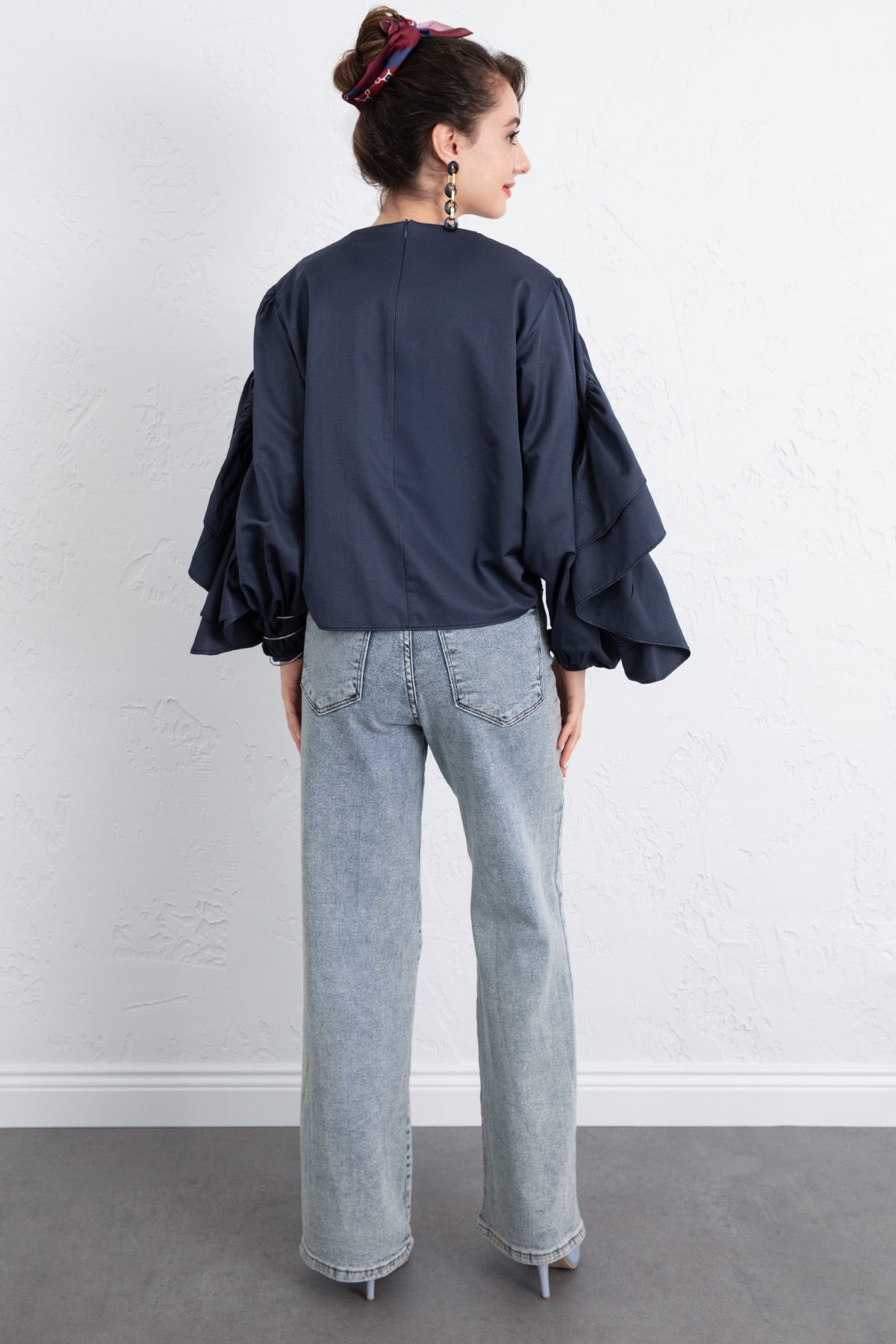 Volan Detay Bluz 0087 - LACİVERT |  