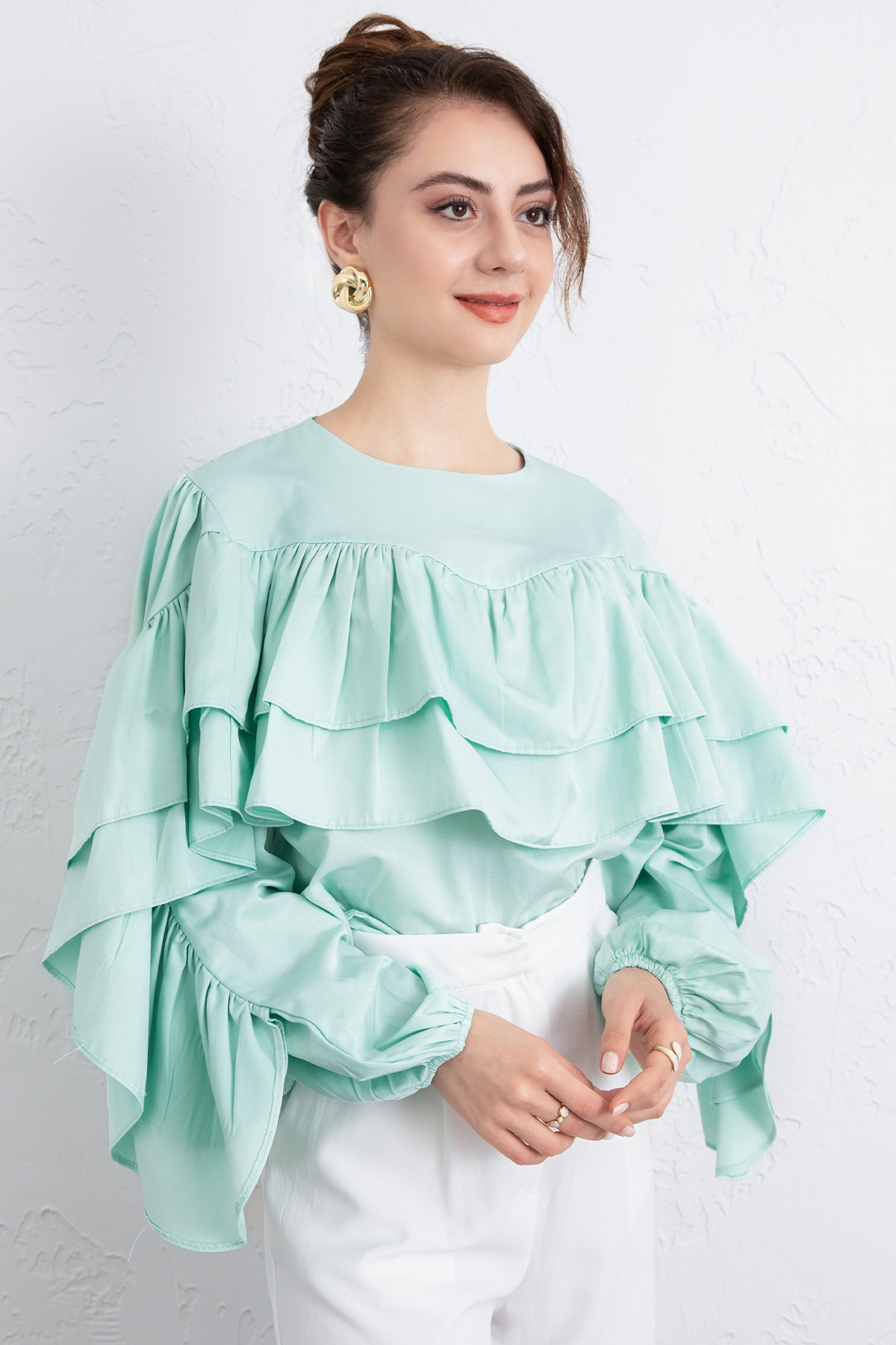 Volan Detay Bluz 0087 - MİNT YEŞİLİ |  
