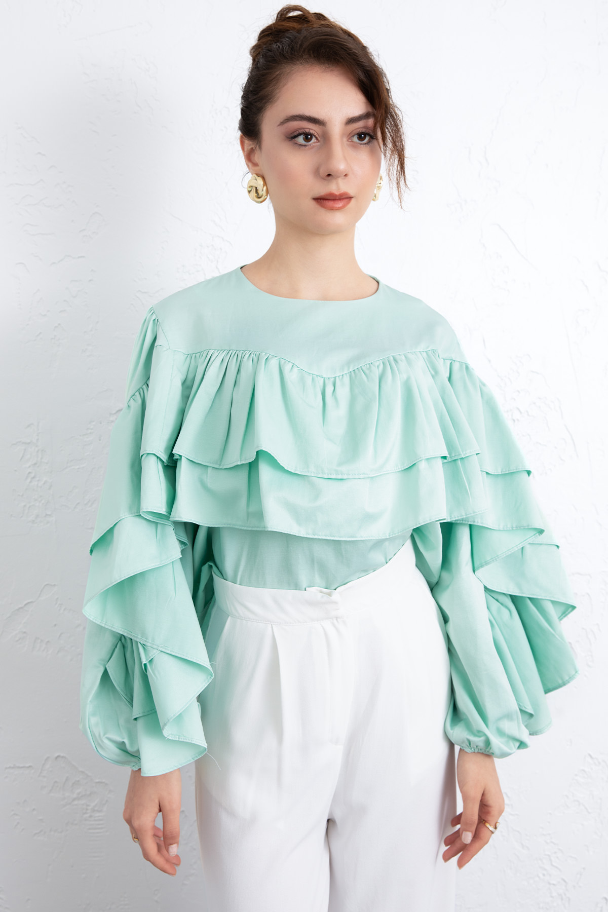Volan Detay Bluz 0087 - MİNT YEŞİLİ |  
