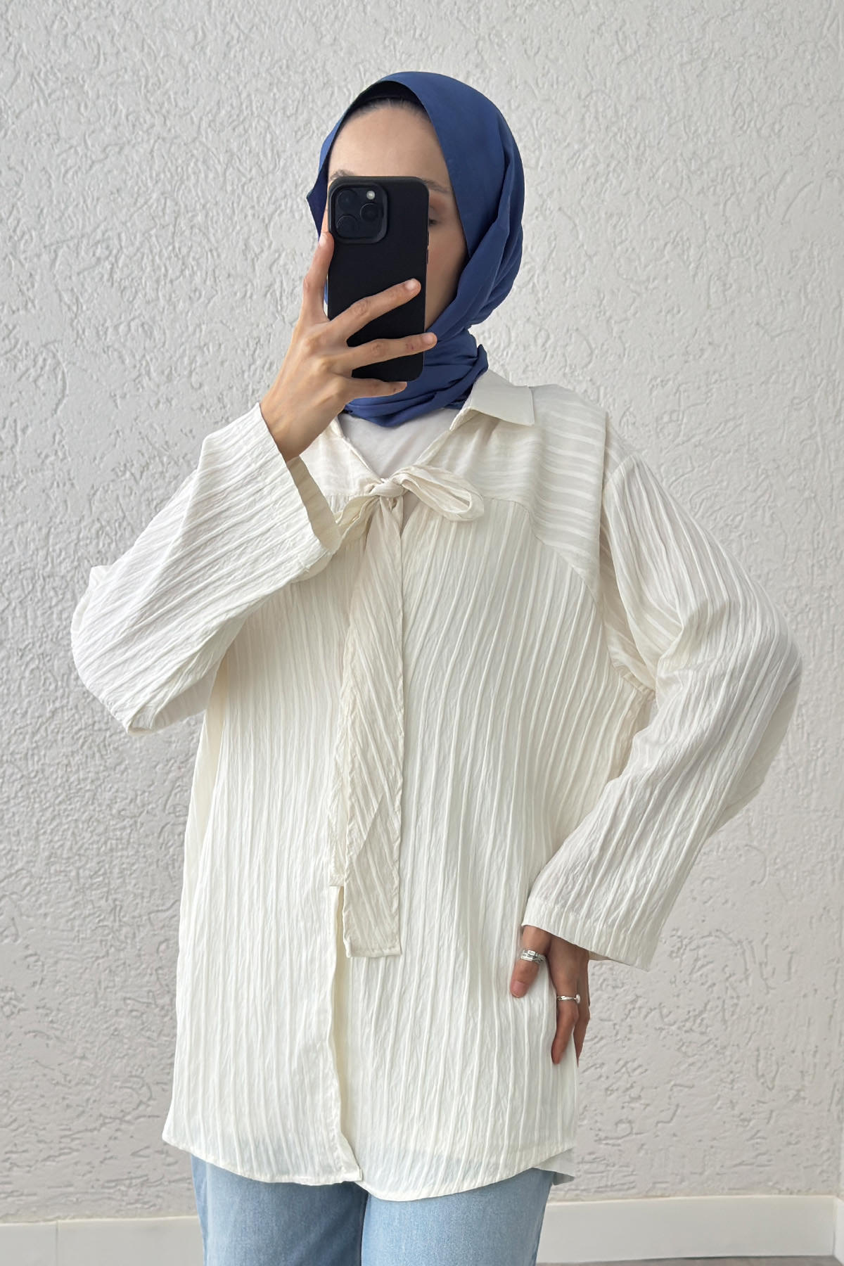 Fiyonk Bağlamalı Kimono 2225 - EKRU |  