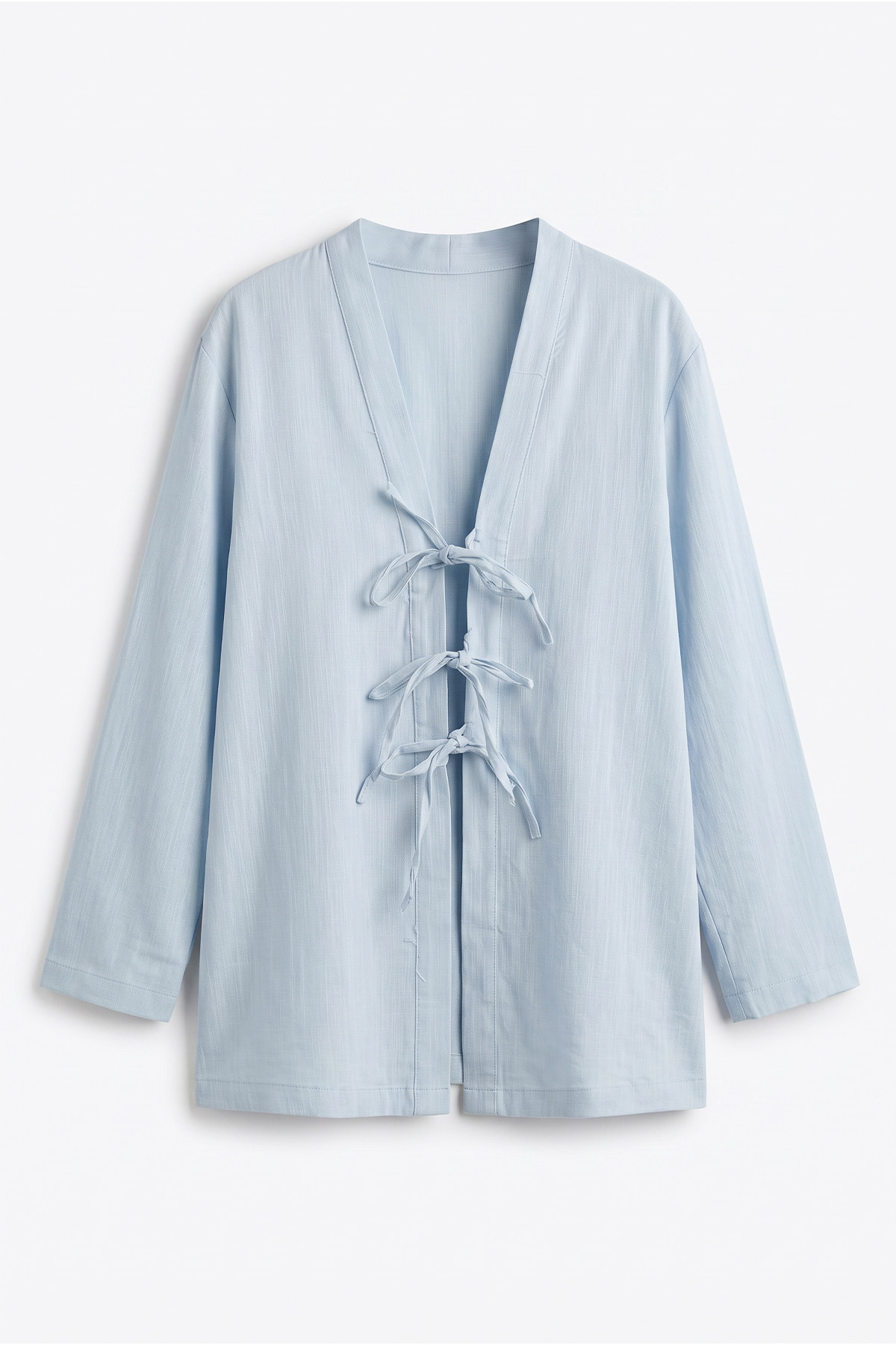 Üç Bağcıklı Tesettür Kimono 2339 - BEBE MAVİSİ |  