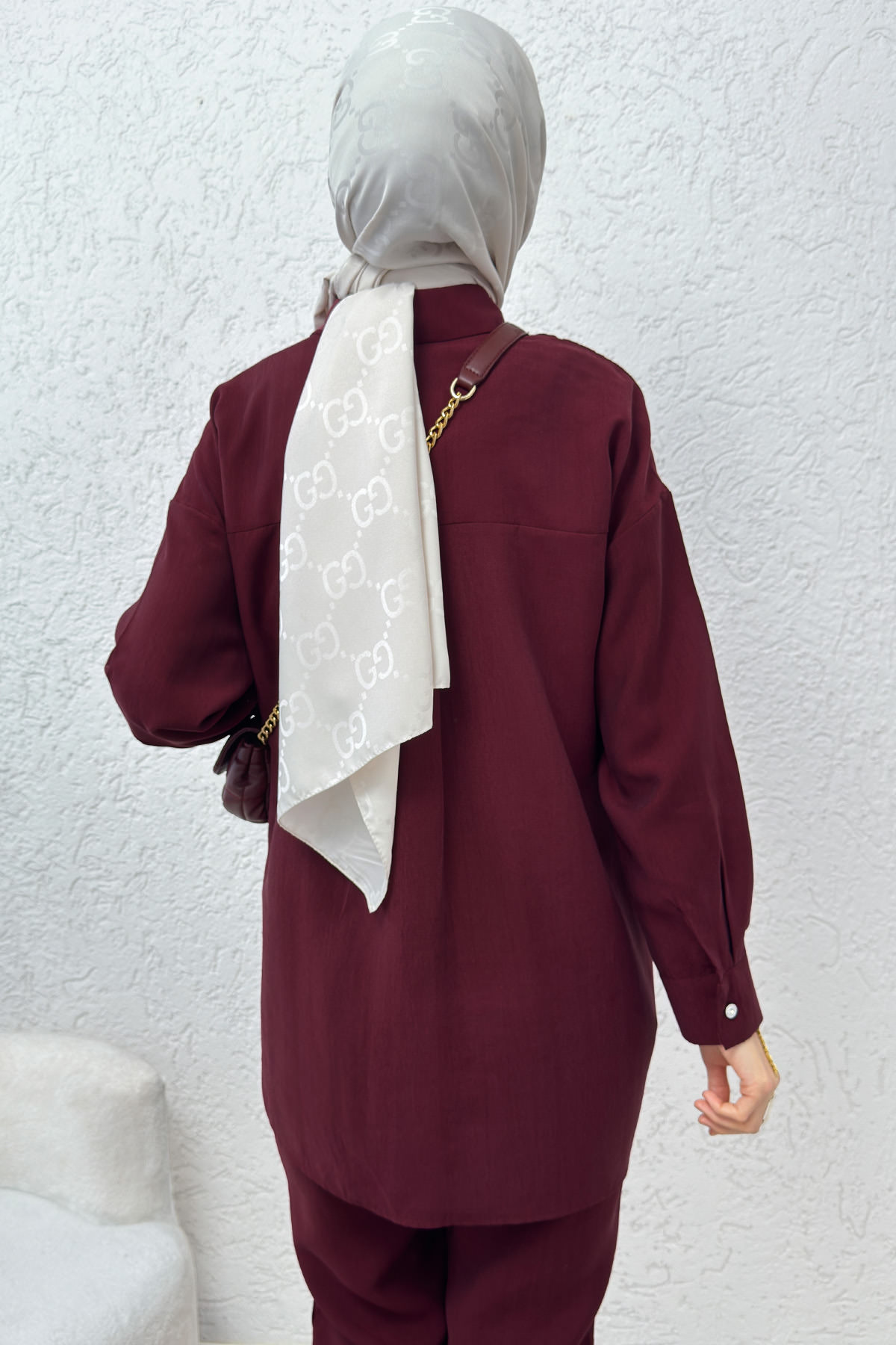 Etek Ucu Büzgülü Takım 2212 - BORDO |  