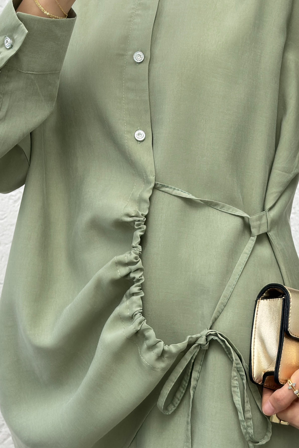 Etek Ucu Büzgülü Takım 2212 - MİNT YEŞİLİ |  