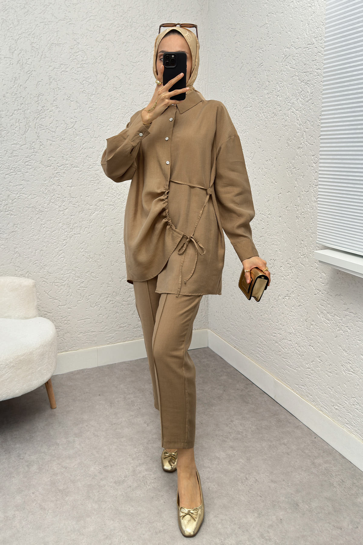 Etek Ucu Büzgülü Takım 2212 - VİZON |  