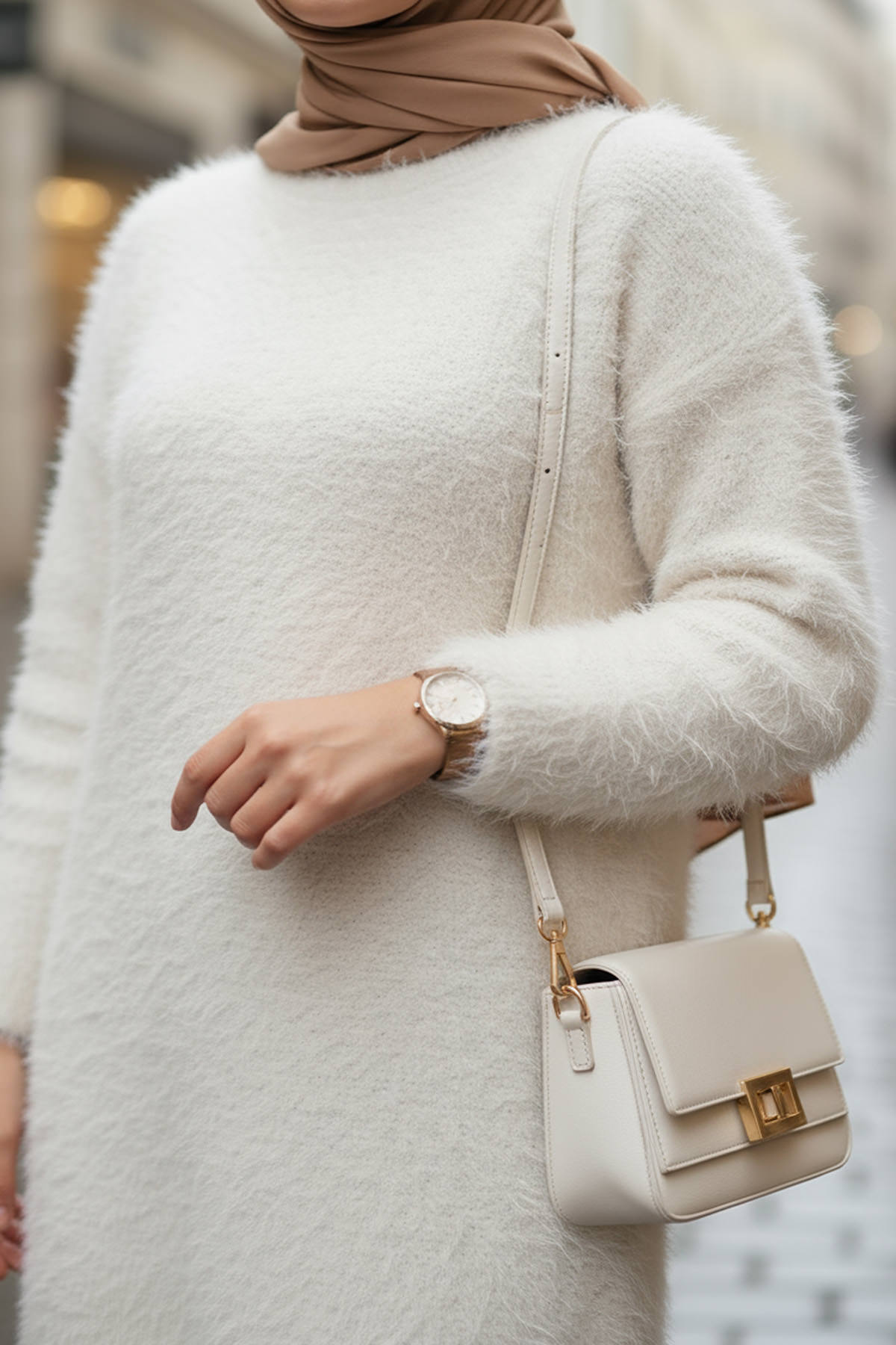 Sakallı Örme Triko Tunik 07314 - BEJ |  