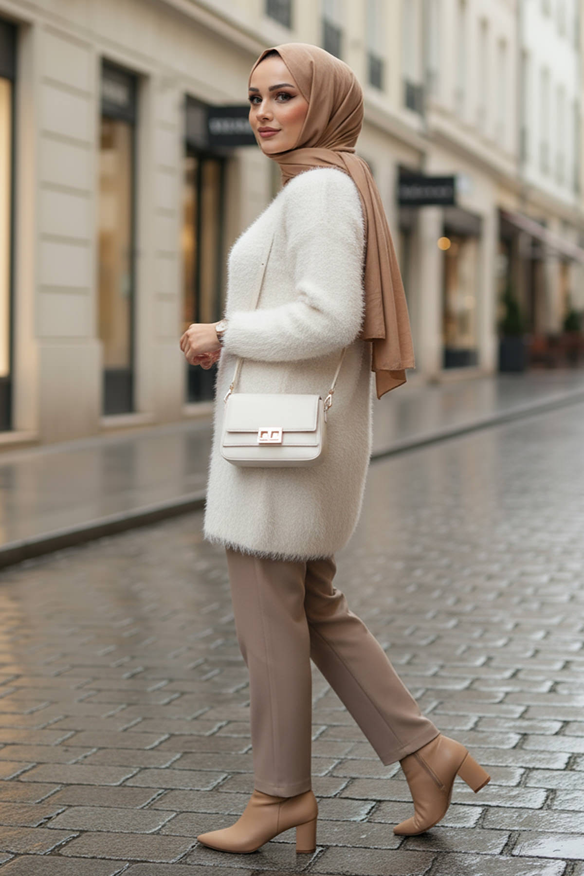 Sakallı Örme Triko Tunik 07314 - BEJ |  