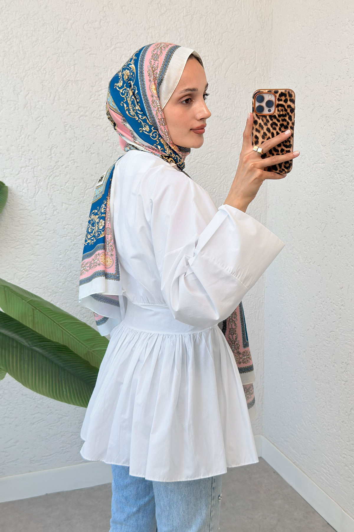 Kuşaklı Kimono Kol Tunik 2343 - BEYAZ |  