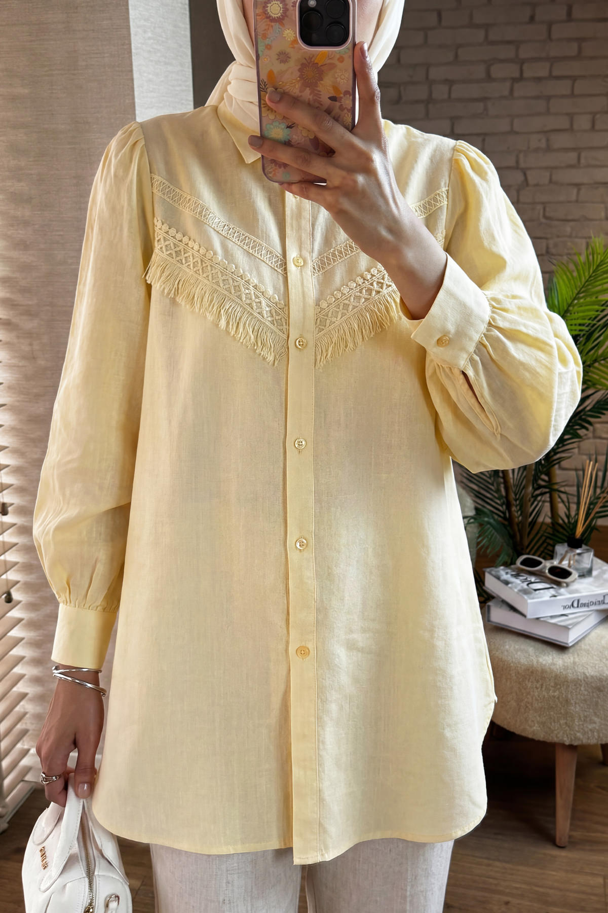 2109 Balon Kol Gömlek - SARI |  