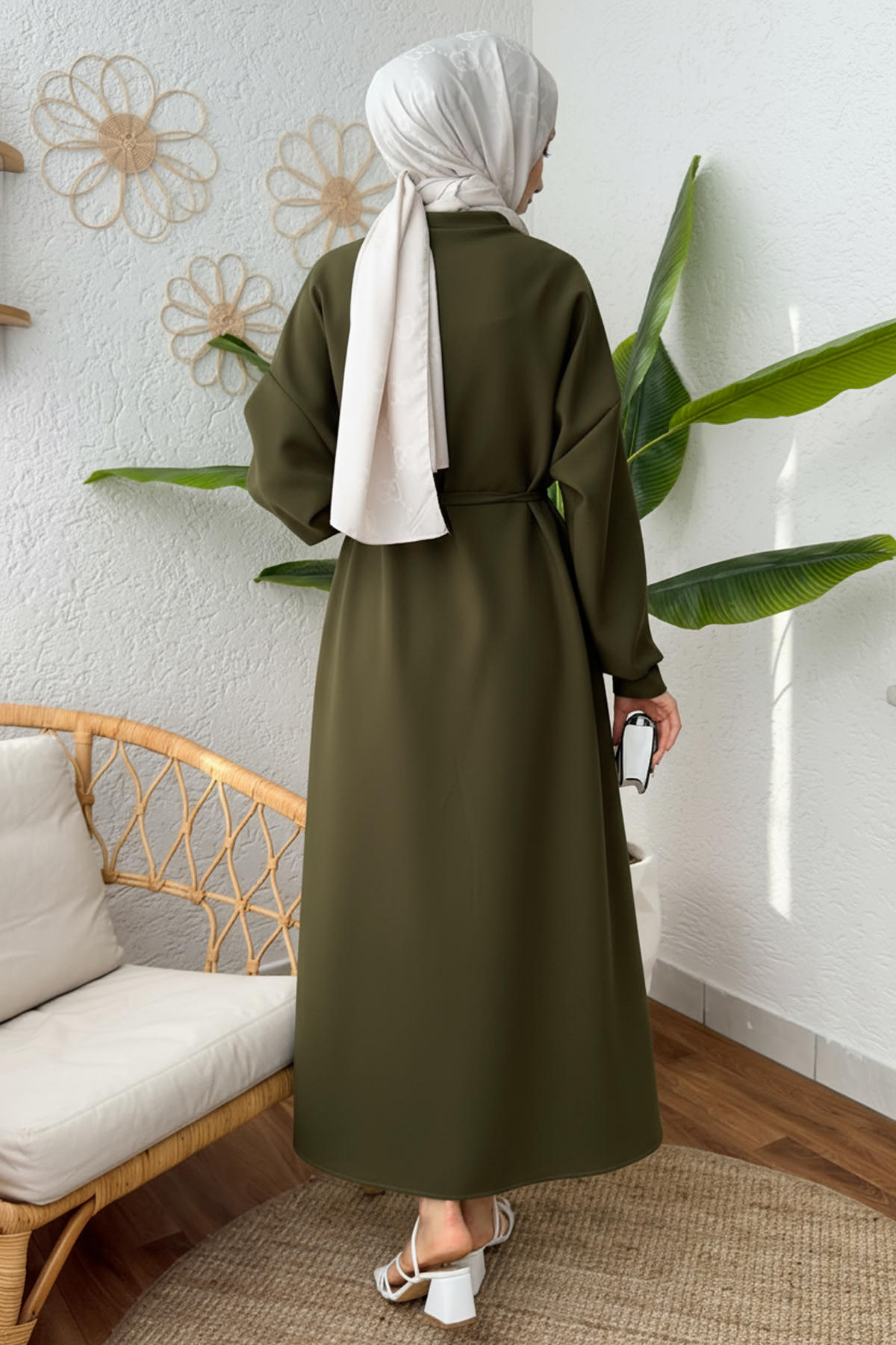 Elegance Scuba Elbise 2211 - HAKİ |  