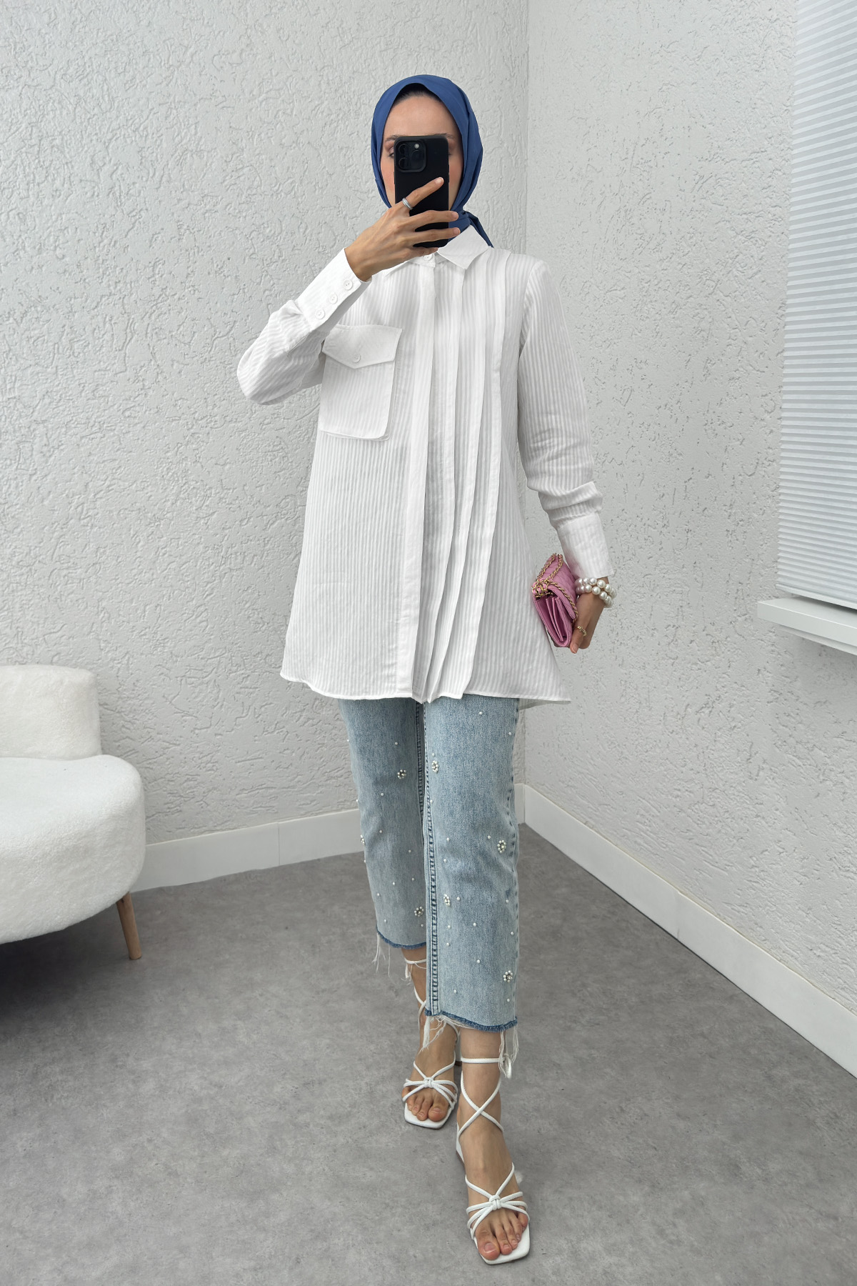 Tek Cepli Gömlek 2230 - BEYAZ |  