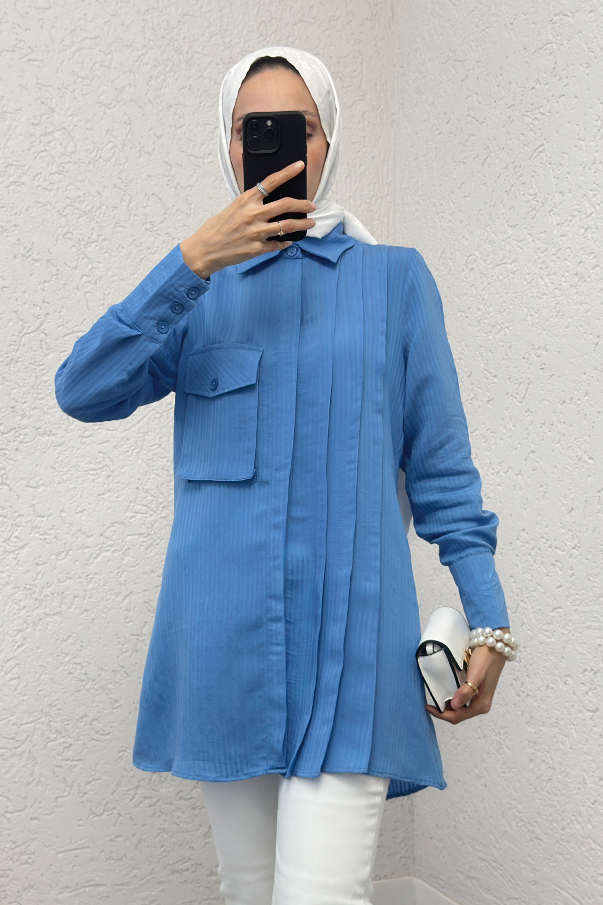 Tek Cepli Gömlek 2230 - MAVİ |  