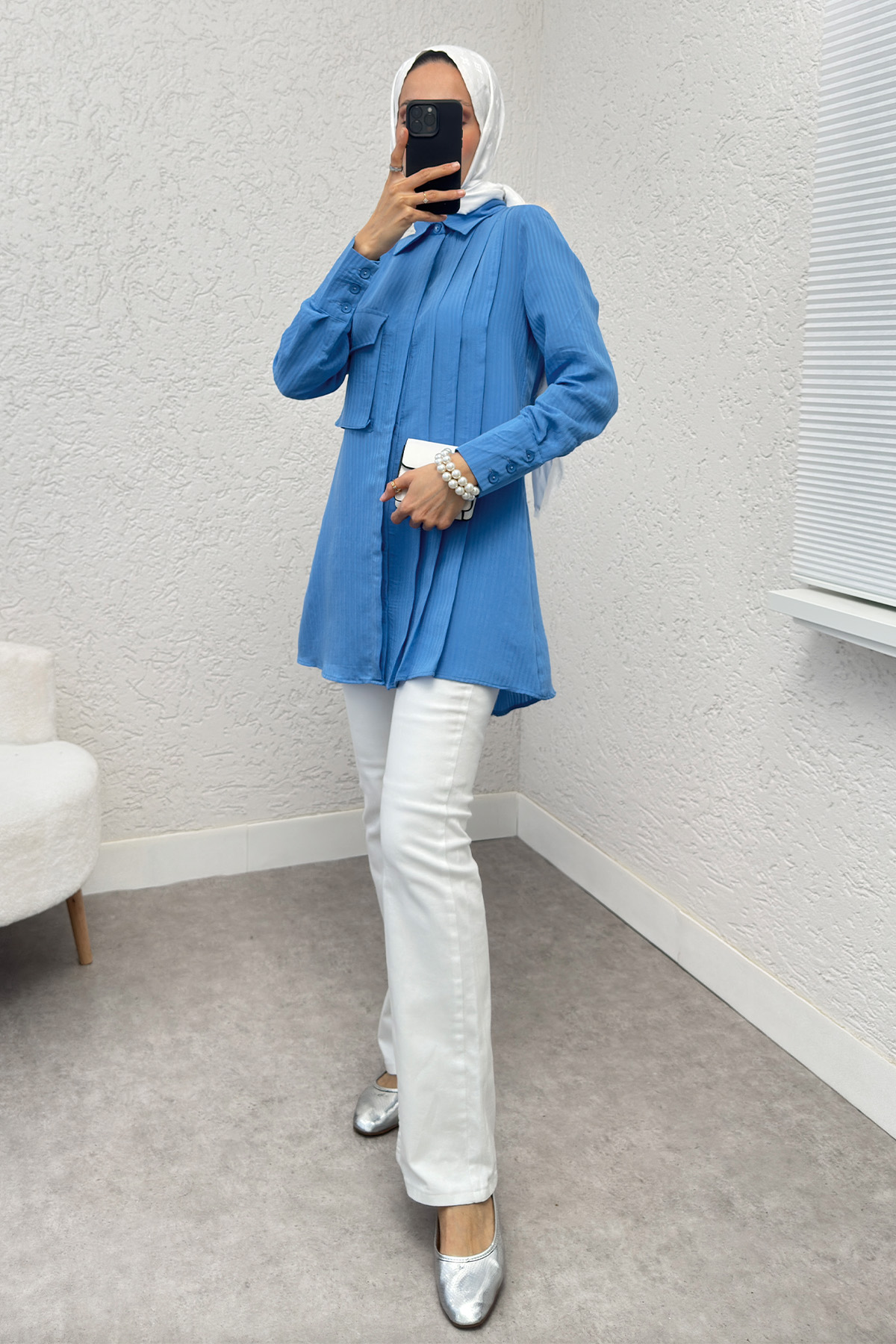 Tek Cepli Gömlek 2230 - MAVİ |  