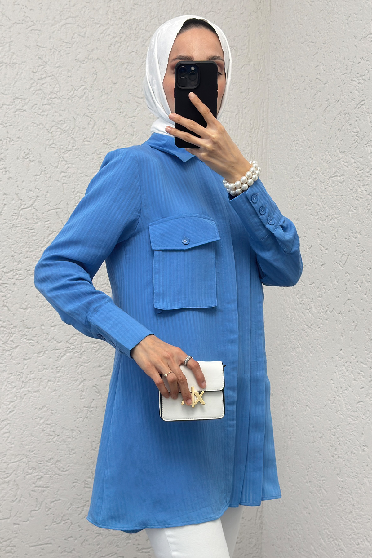 Tek Cepli Gömlek 2230 - MAVİ |  