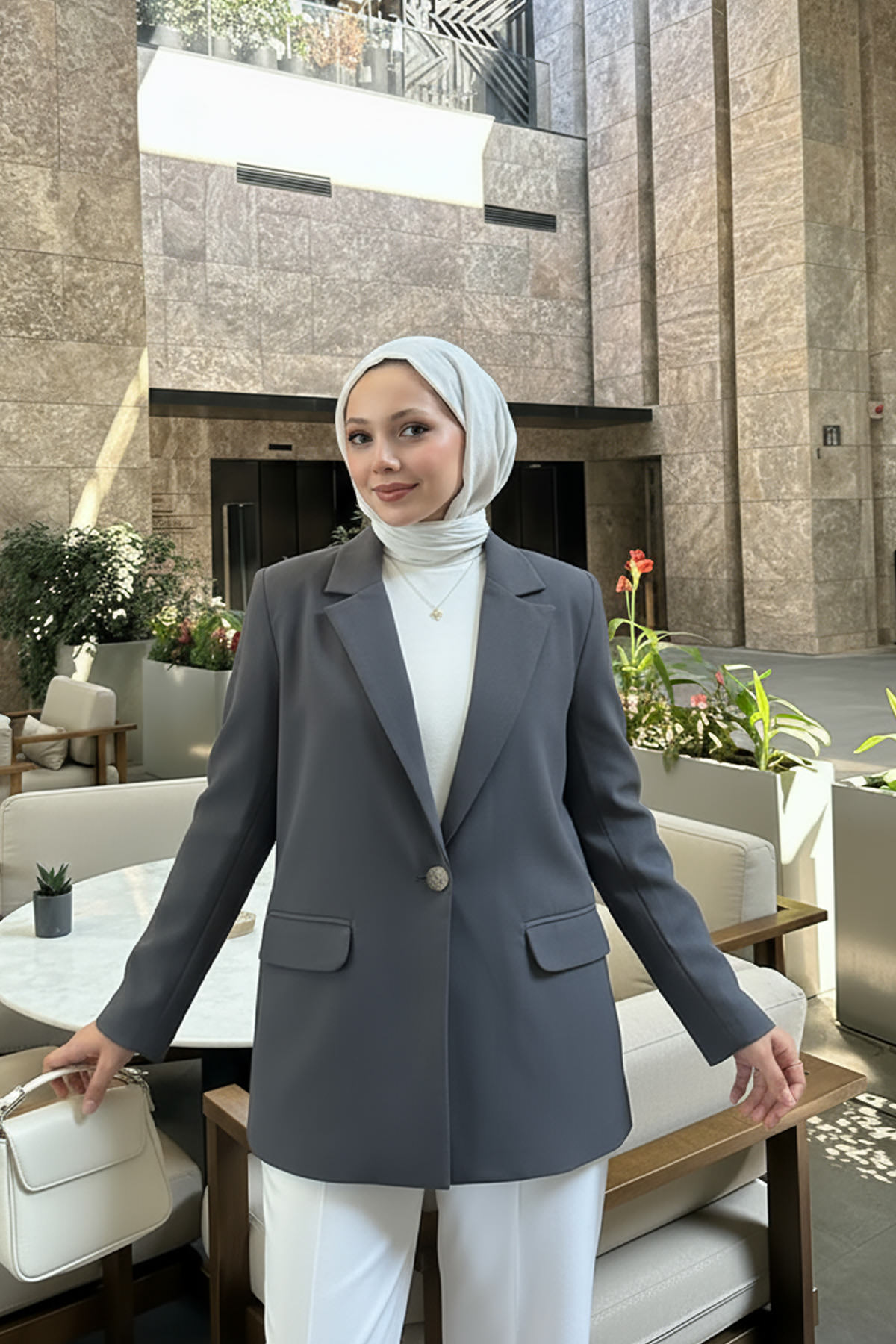 Scuba Blazer Ceket 2272 - ANTRASİT |  