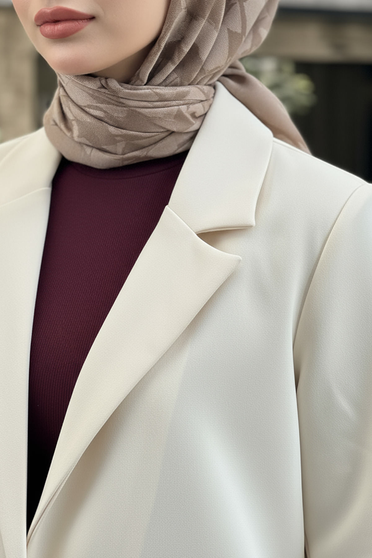 Scuba Blazer Ceket 2272 - BEJ |  