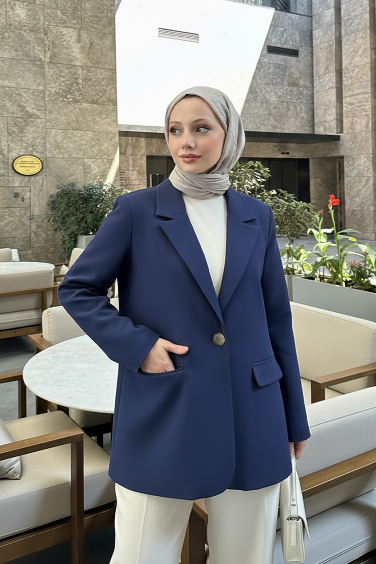 Scuba Blazer Ceket 2272 - LACİVERT |  