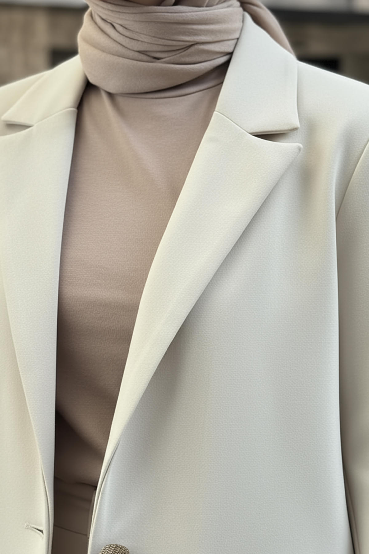 Scuba Blazer Ceket 2272 - TAŞ RENGİ |  