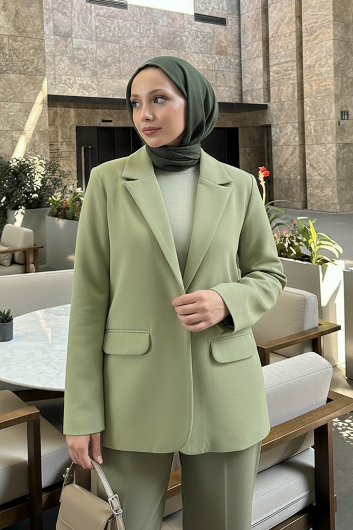 Scuba Blazer Ceket 2272 - HAKİ |  