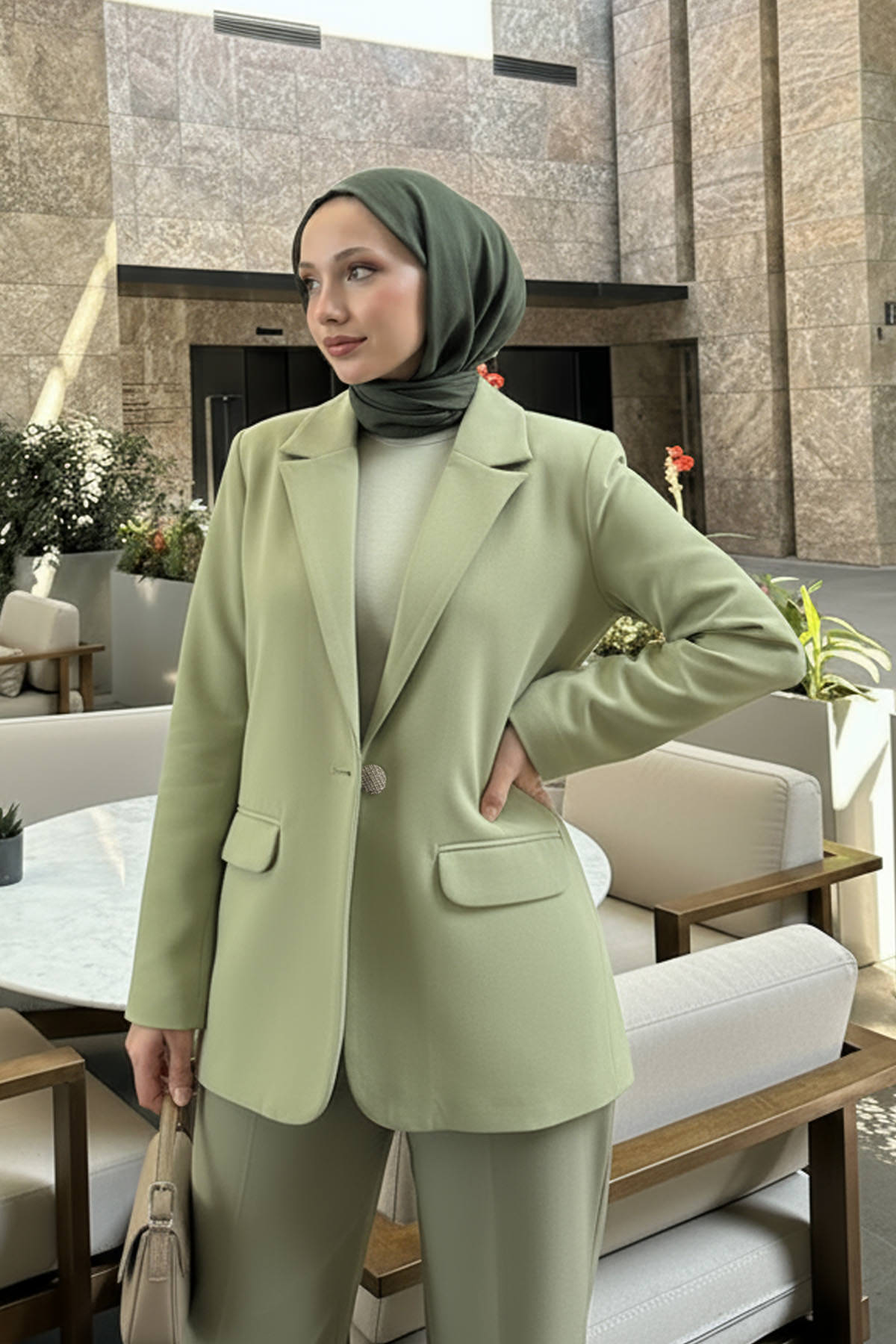 Scuba Blazer Ceket 2272 - HAKİ |  