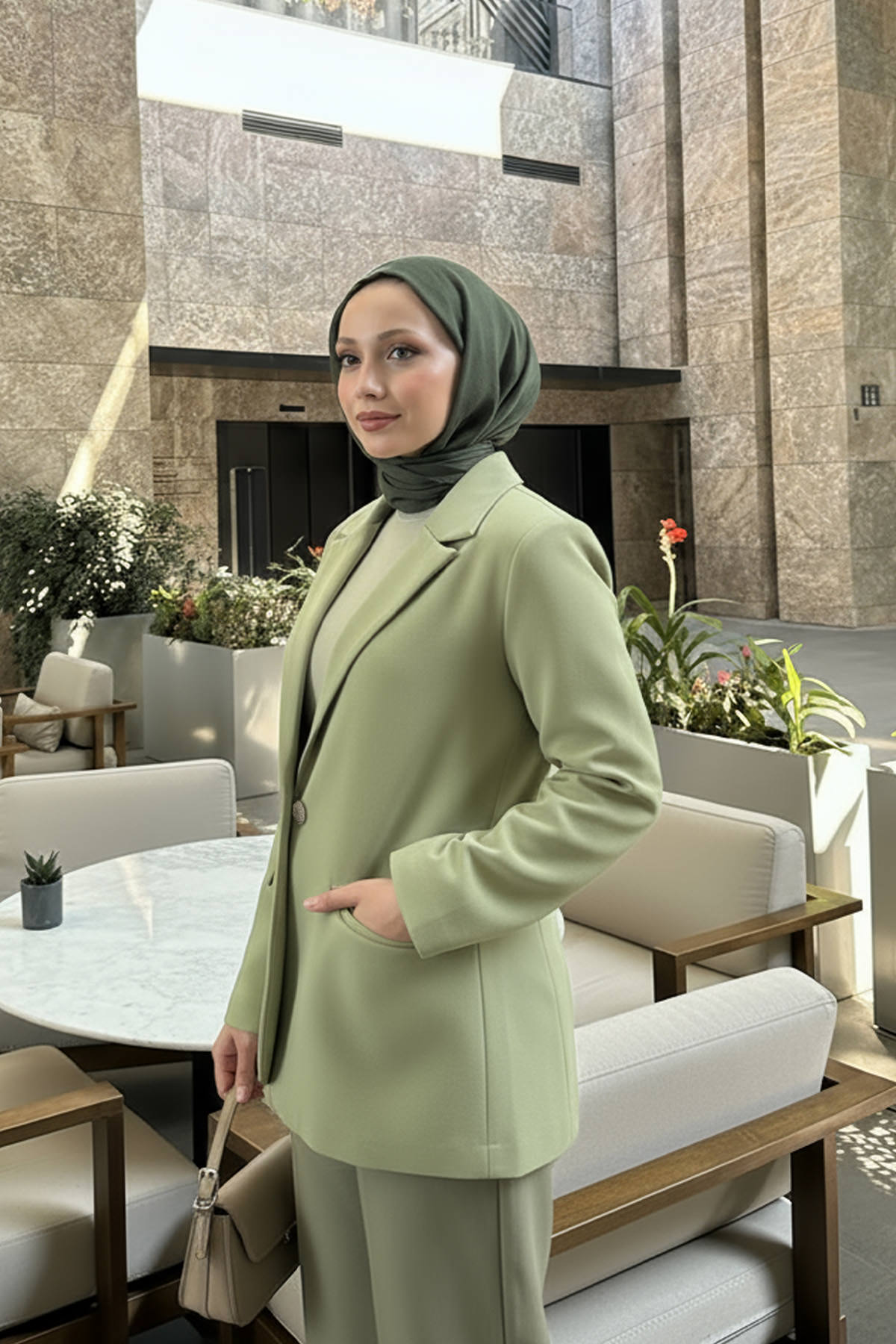 Scuba Blazer Ceket 2272 - HAKİ |  