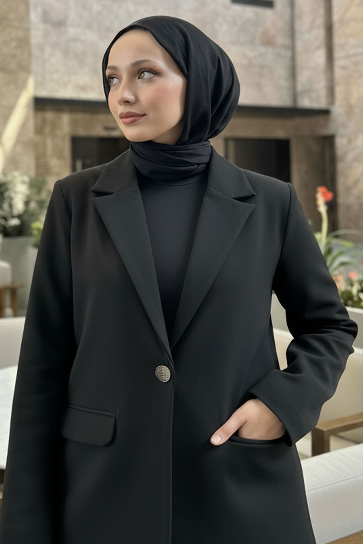 Scuba Blazer Ceket 2272 - SİYAH |  