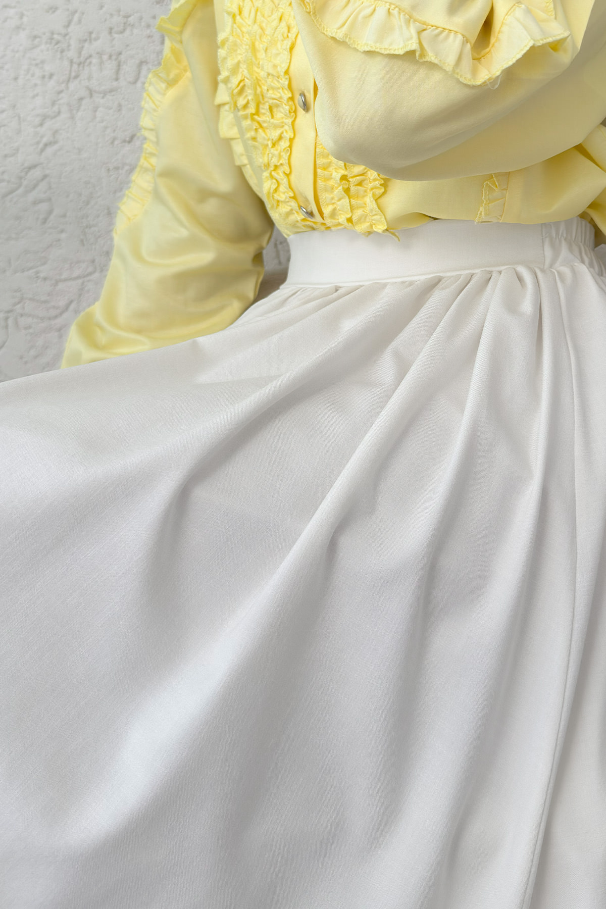 Çan Kesim Kloş Etek 2323 - BEYAZ |  