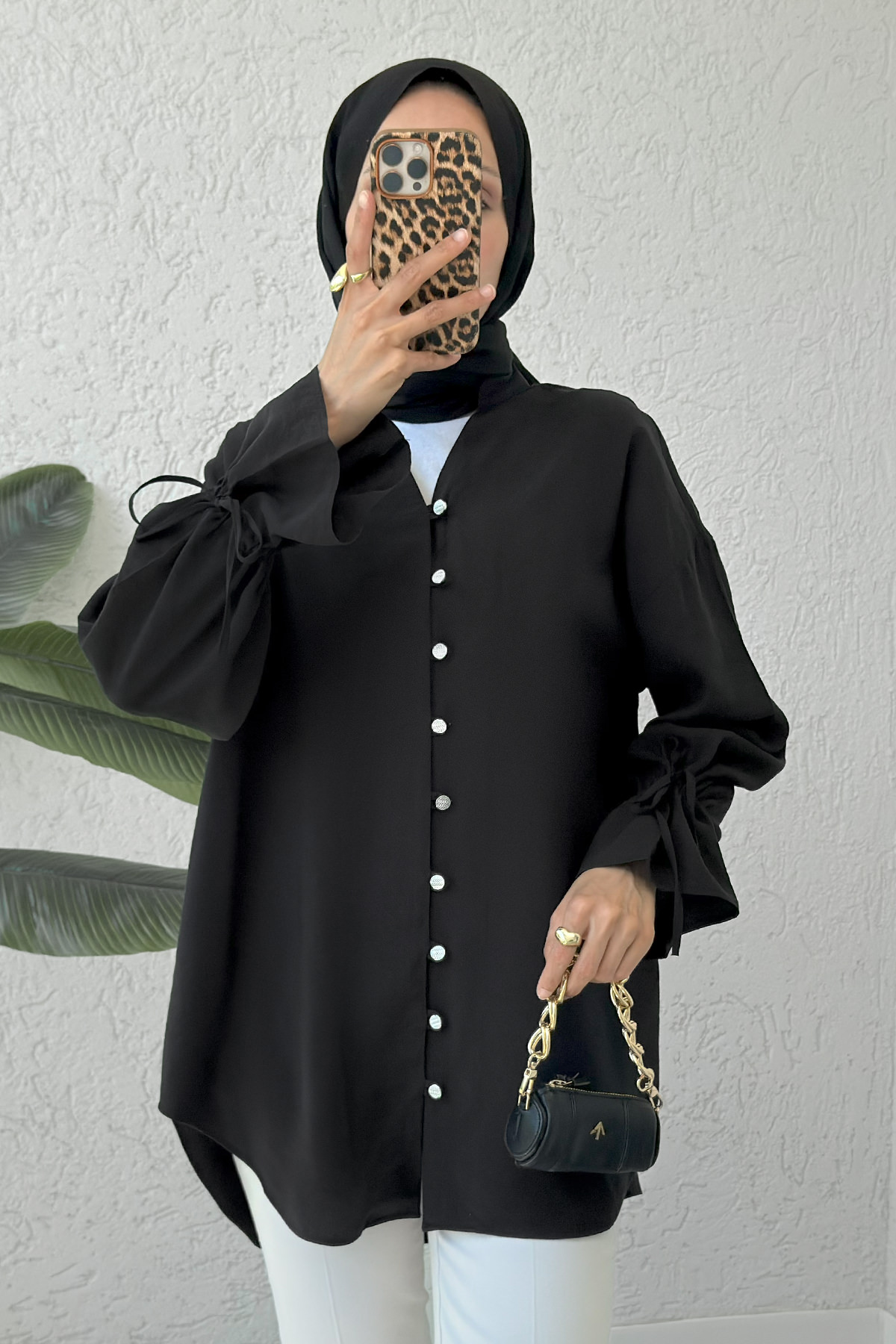 Hakim Yaka Gömlek 2340 - SİYAH |  