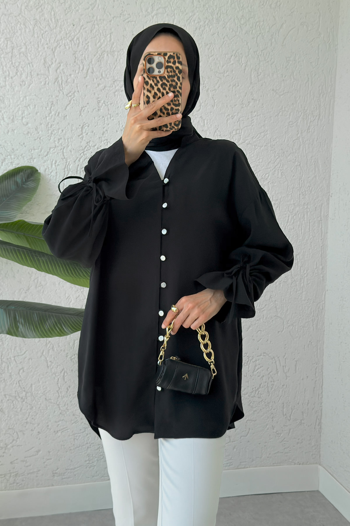 Hakim Yaka Gömlek 2340 - SİYAH |  