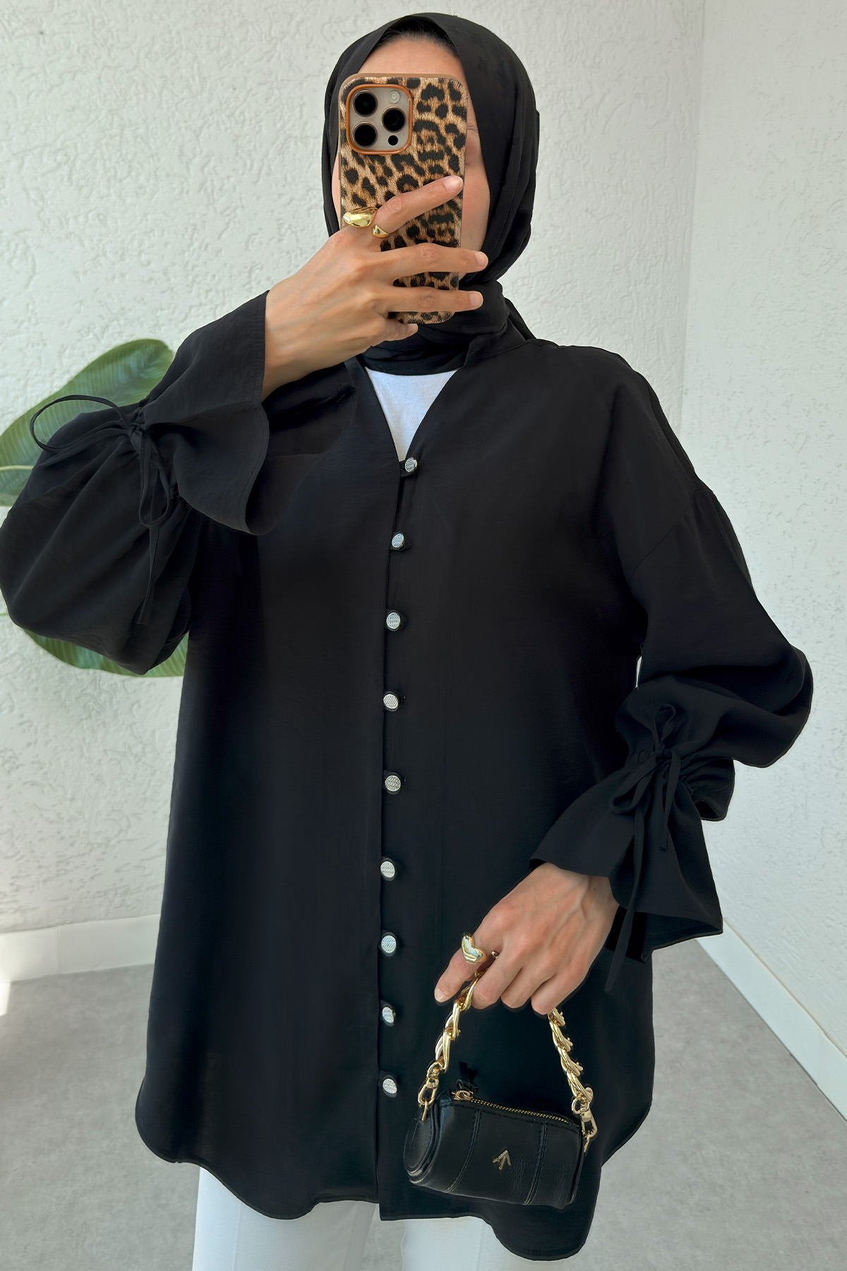 Hakim Yaka Gömlek 2340 - SİYAH |  