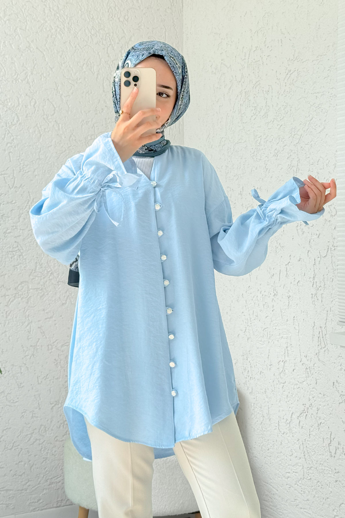 Hakim Yaka Gömlek 2340 - BEBE MAVİSİ |  