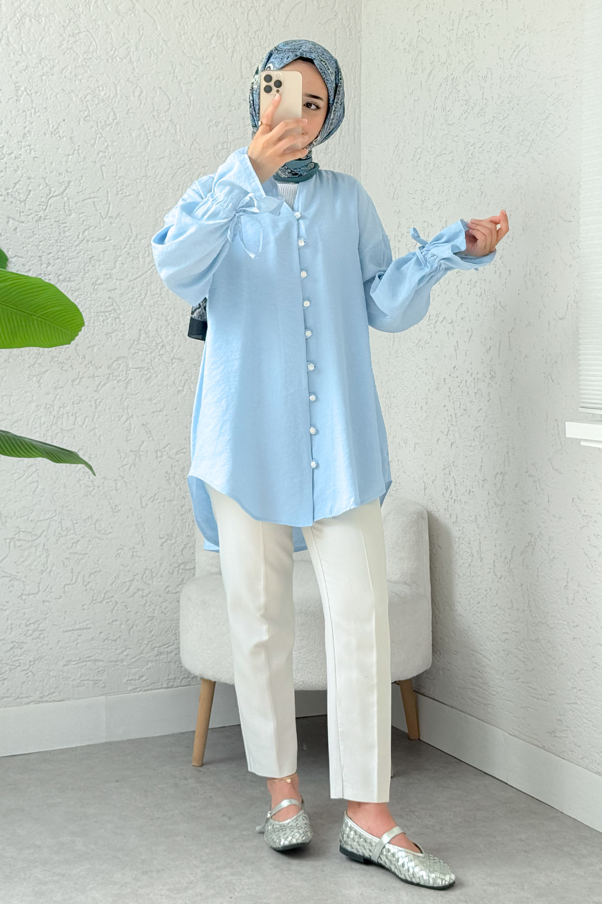 Hakim Yaka Gömlek 2340 - BEBE MAVİSİ |  