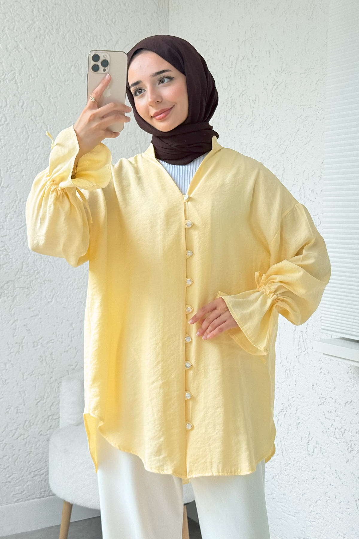 Hakim Yaka Gömlek 2340 - SARI |  