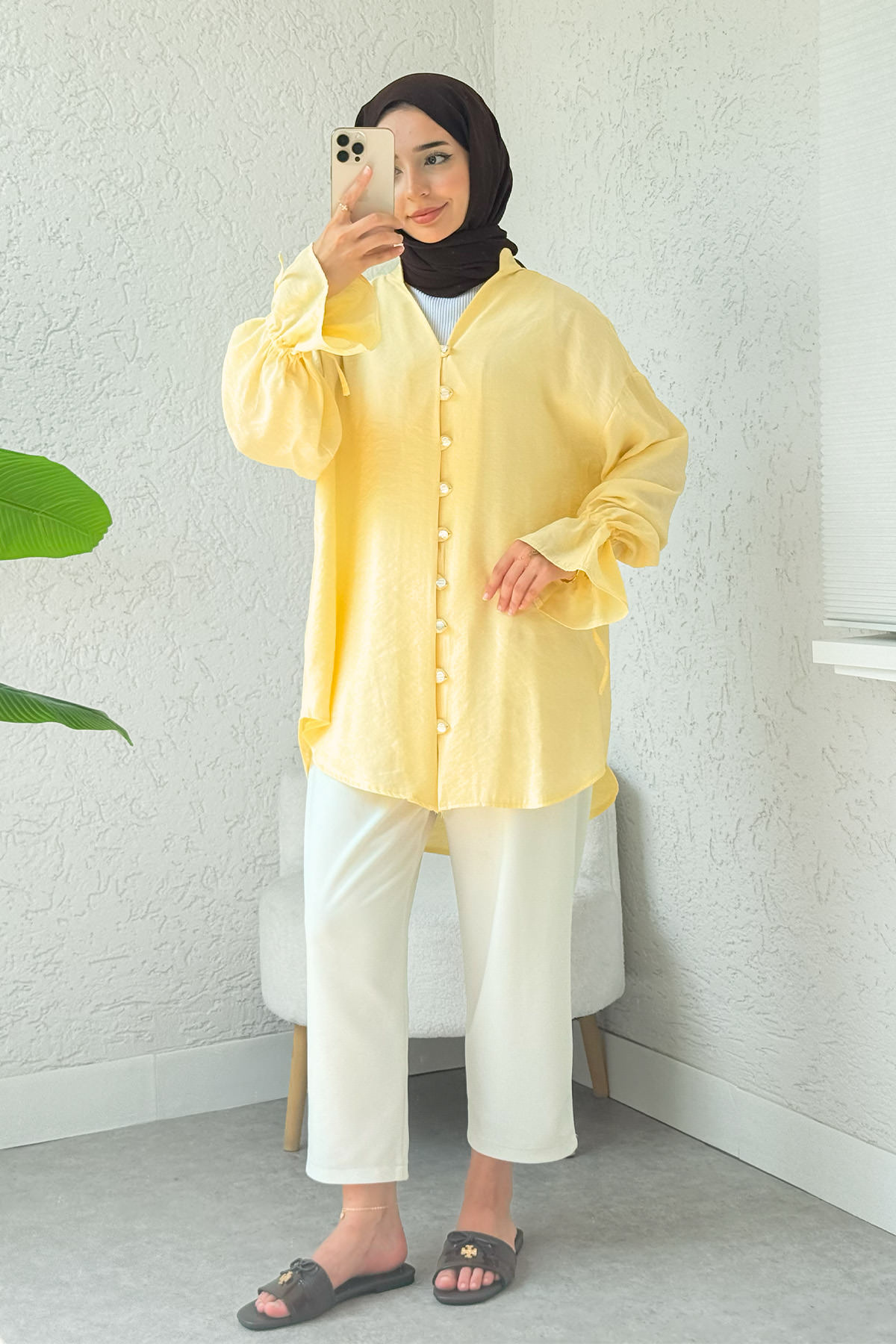 Hakim Yaka Gömlek 2340 - SARI |  