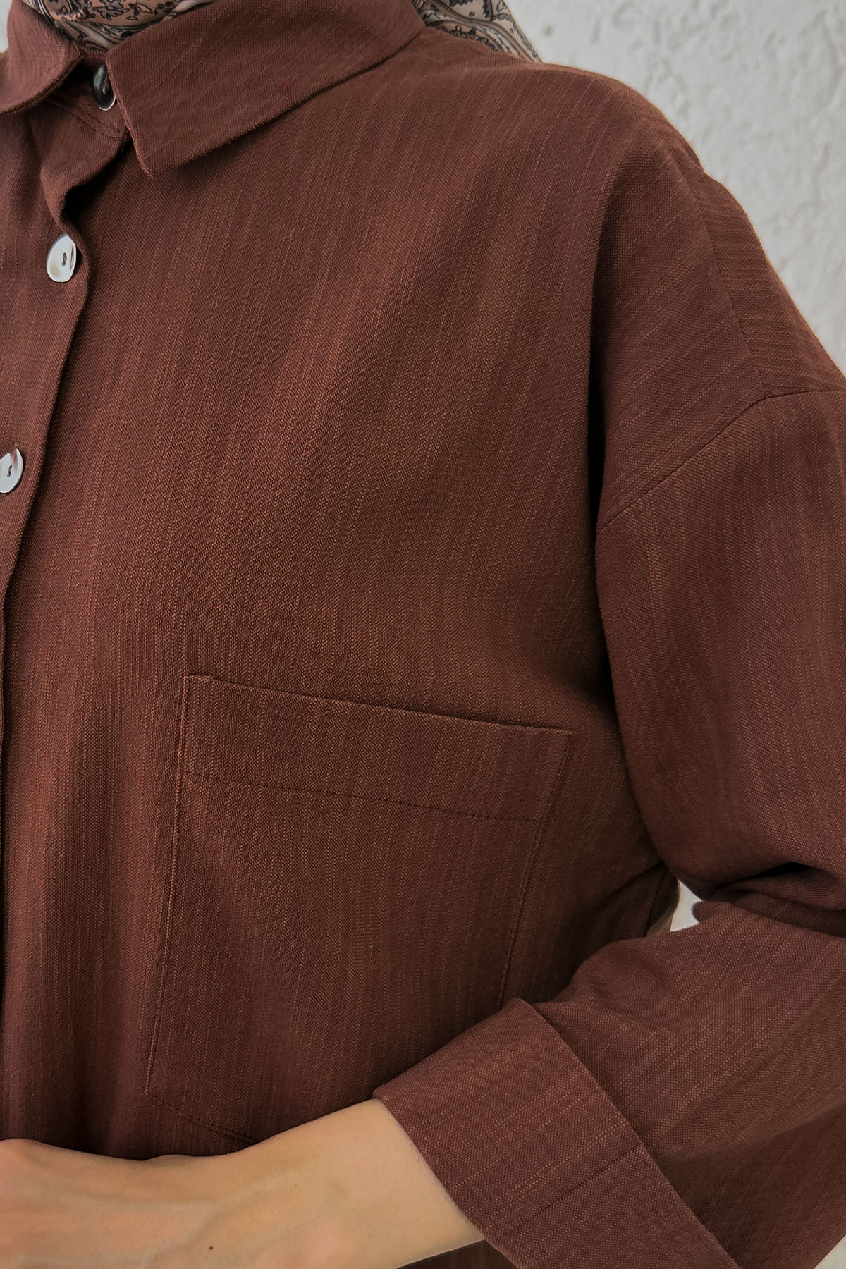 Kimono Kol Cepli Gömlek 2344 - KAHVERENGİ |  