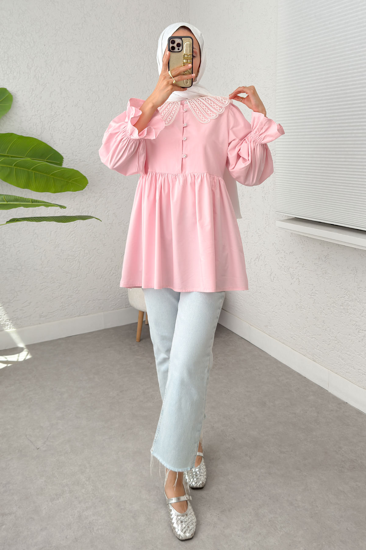 Bebe Yaka Tunik 23451 - PEMBE |  