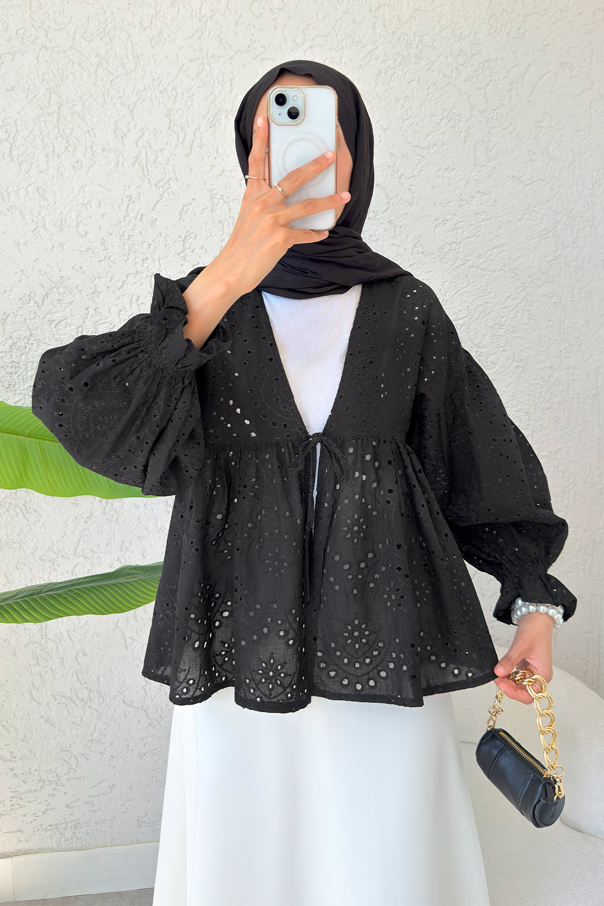 Dantel Kimono 2349 - SİYAH |  