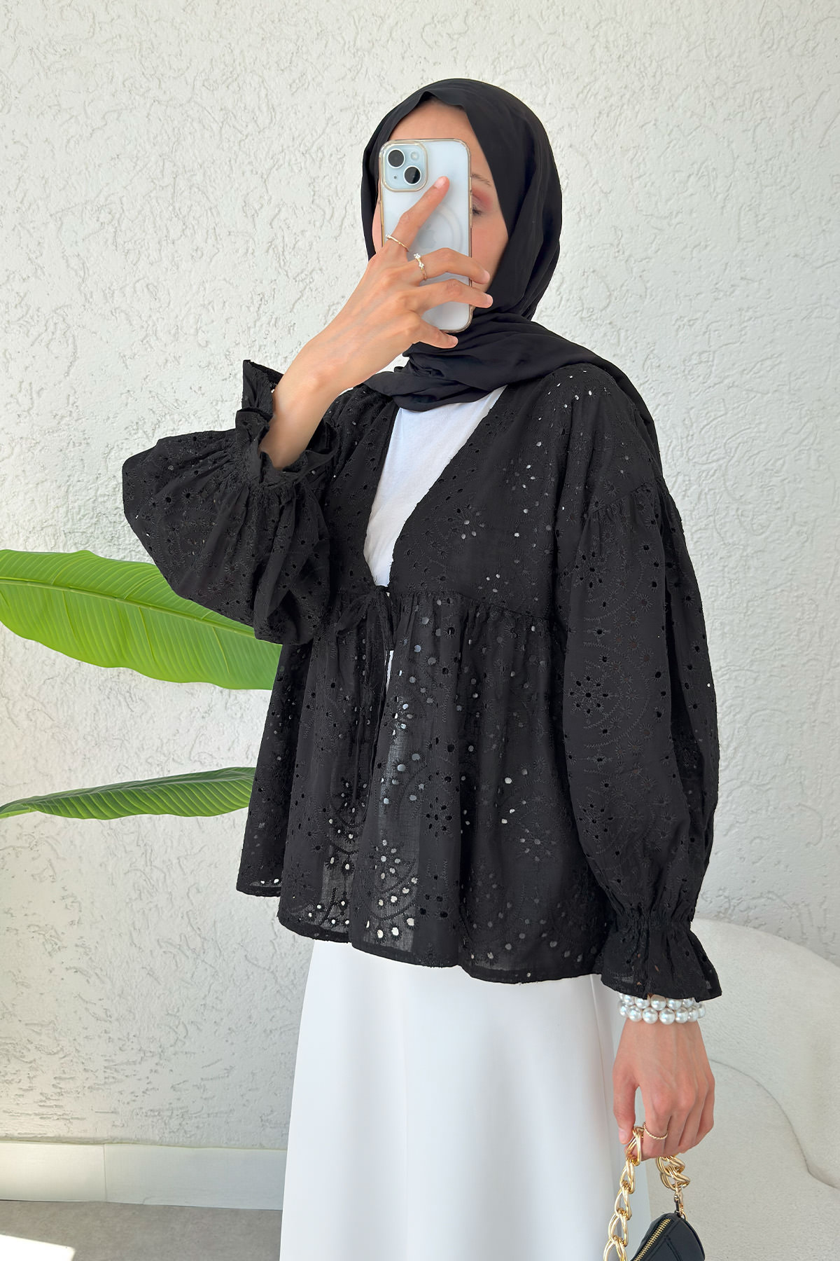 Dantel Kimono 2349 - SİYAH |  