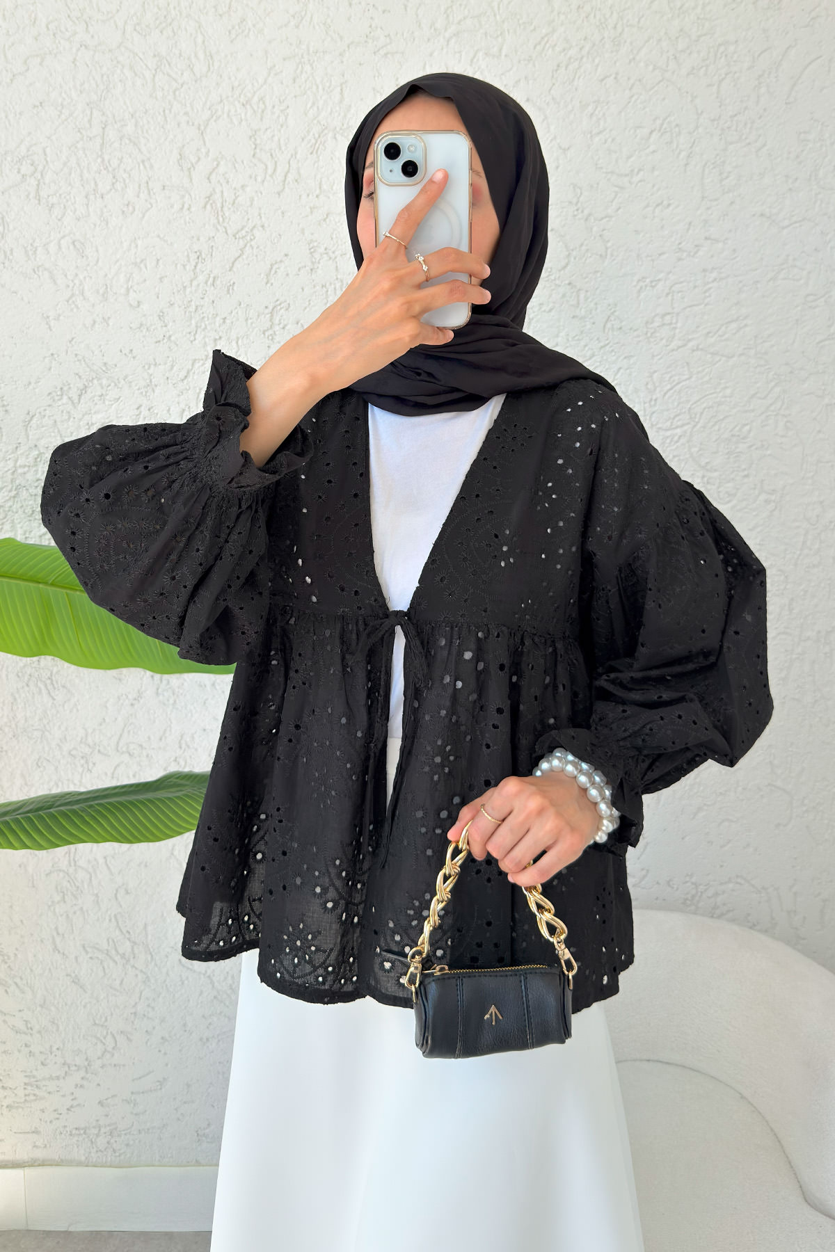 Dantel Kimono 2349 - SİYAH |  