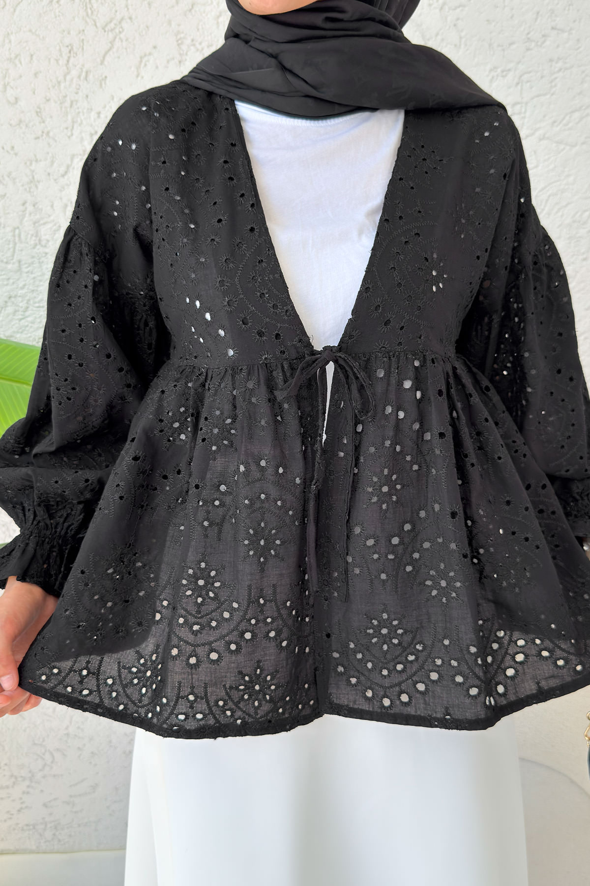 Dantel Kimono 2349 - SİYAH |  