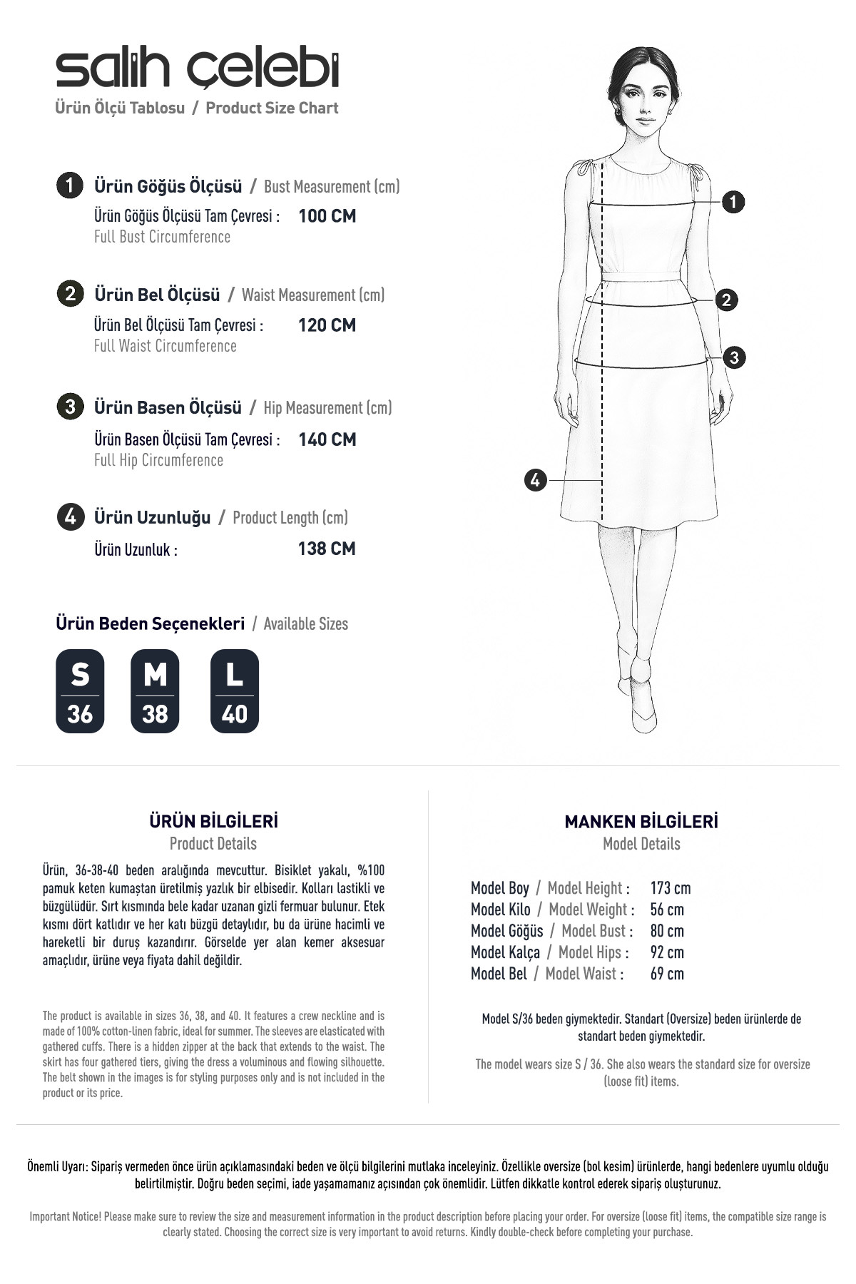 Kat Kat Detaylı Elbise 2355 - HAKİ |  