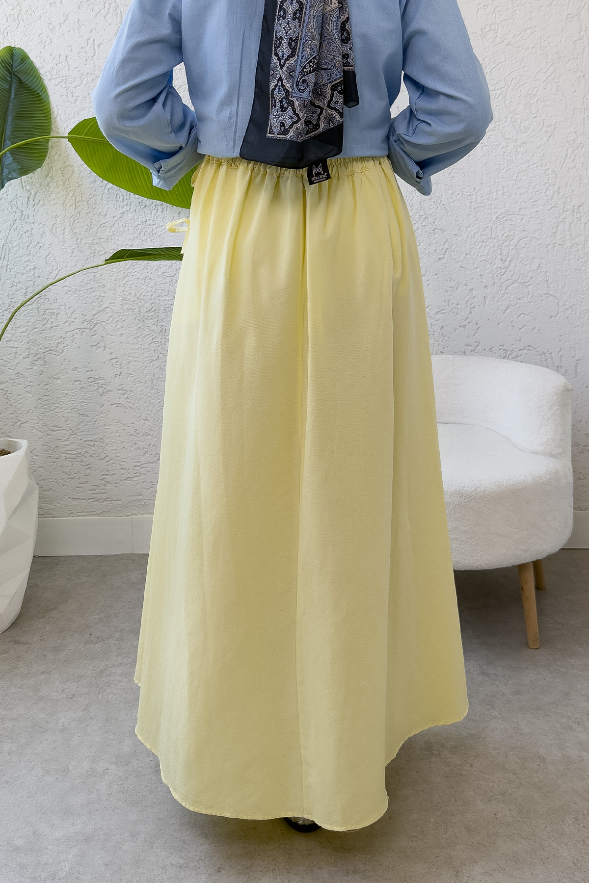 Tek Parça Çapraz Bağlamalı Etek 2356 - SARI |  