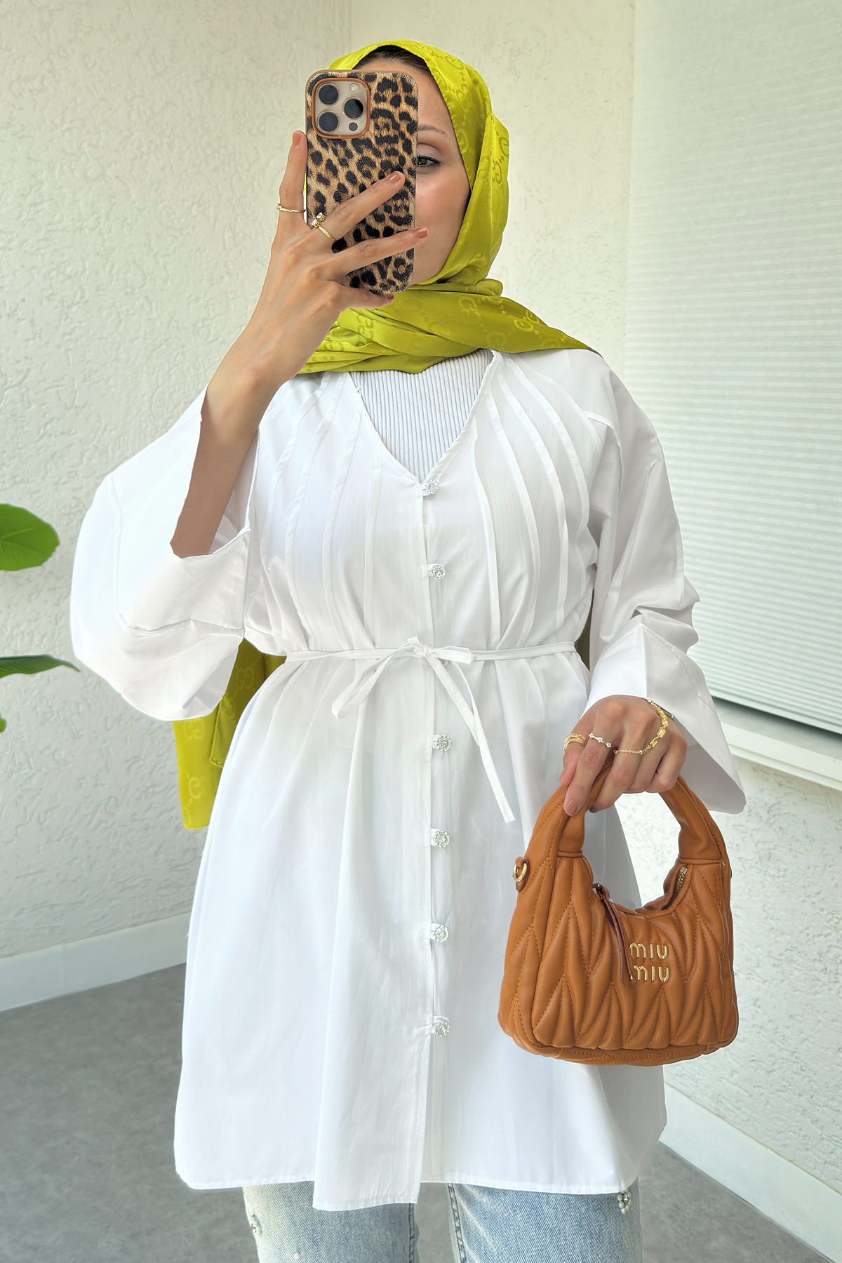 Nervür Detaylı Gömlek 2364 - BEYAZ |  