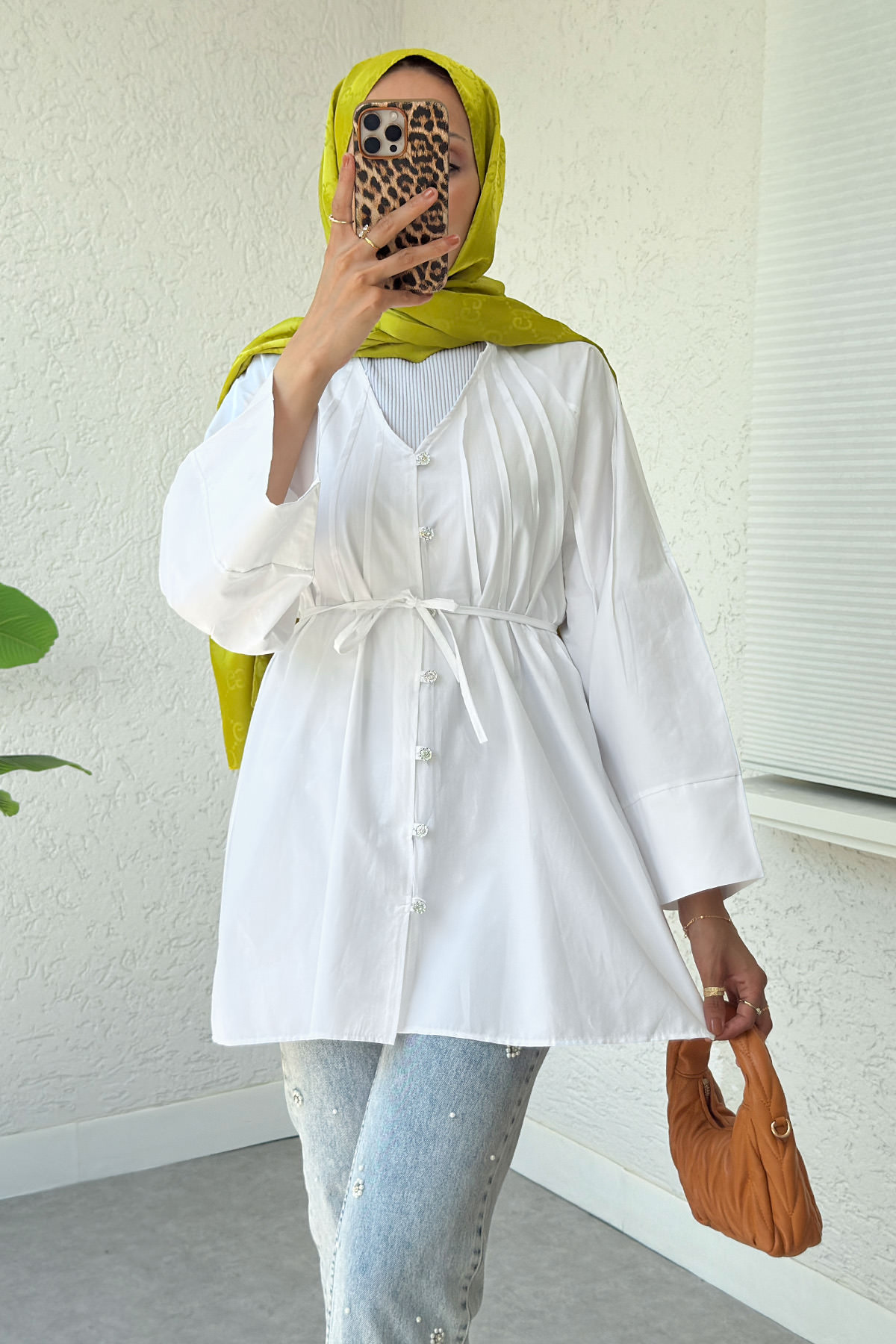 Nervür Detaylı Gömlek 2364 - BEYAZ |  