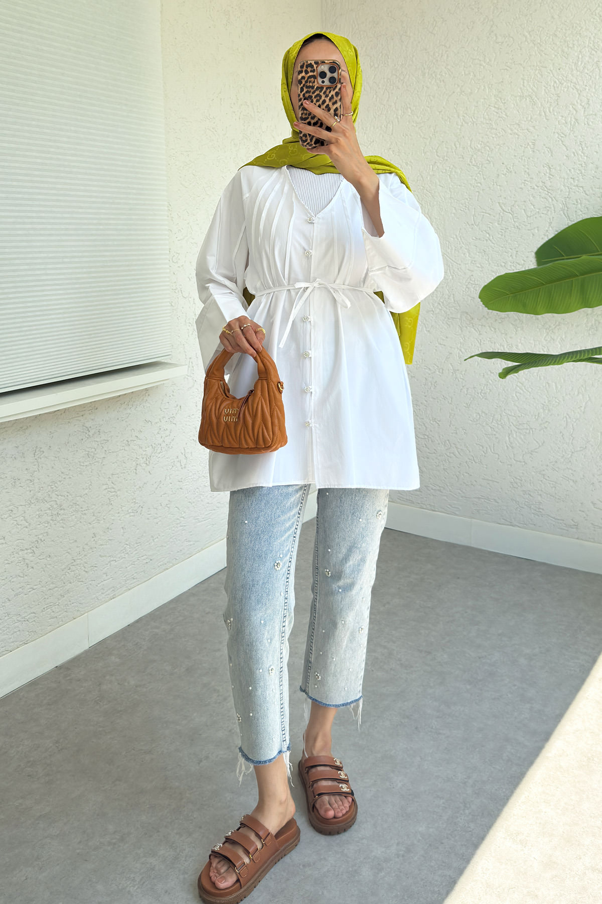 Nervür Detaylı Gömlek 2364 - BEYAZ |  